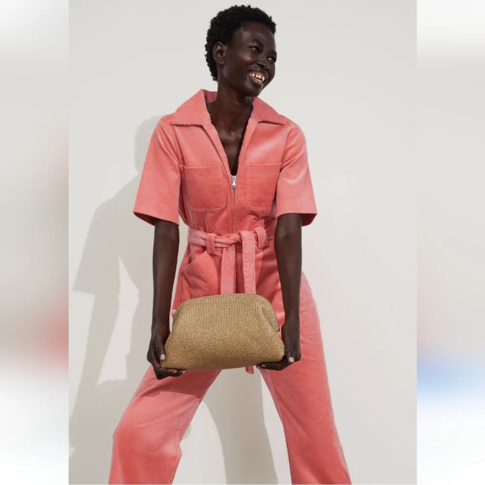 Los Angeles Atelier & Other Stories Coral Corduroy Jumpsuit Size 8 - Picture 15 of 15